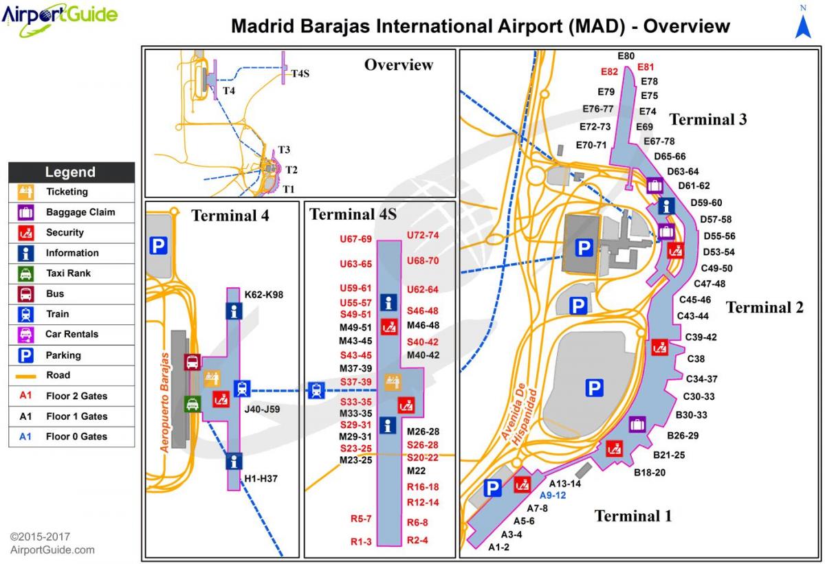 Мадридского международного аэропорта карте