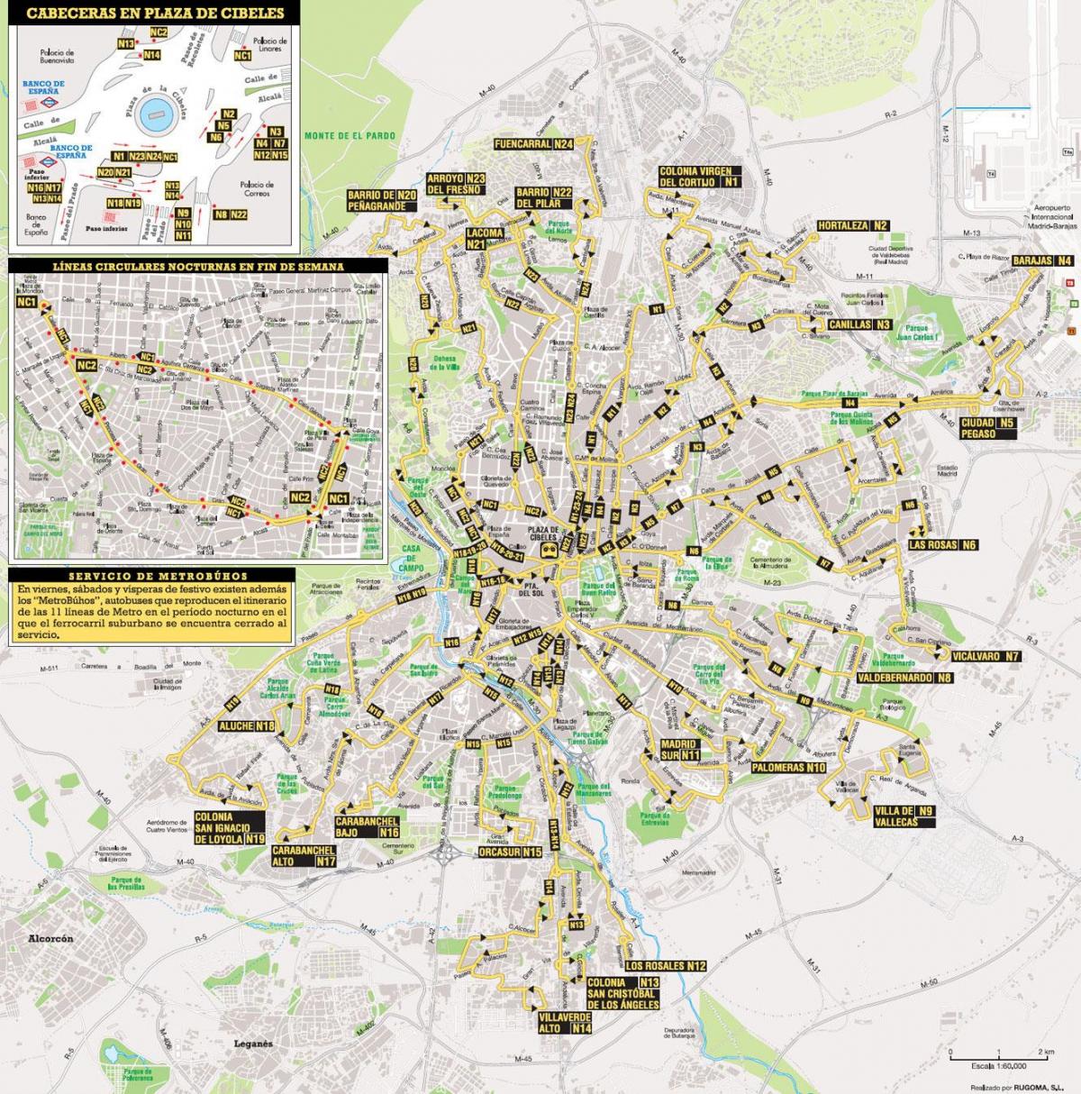 ЕМТ Мадрид автобусный карте