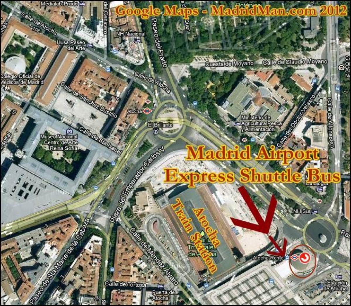 Пуэрта-де-Аточа железнодорожный вокзал карте