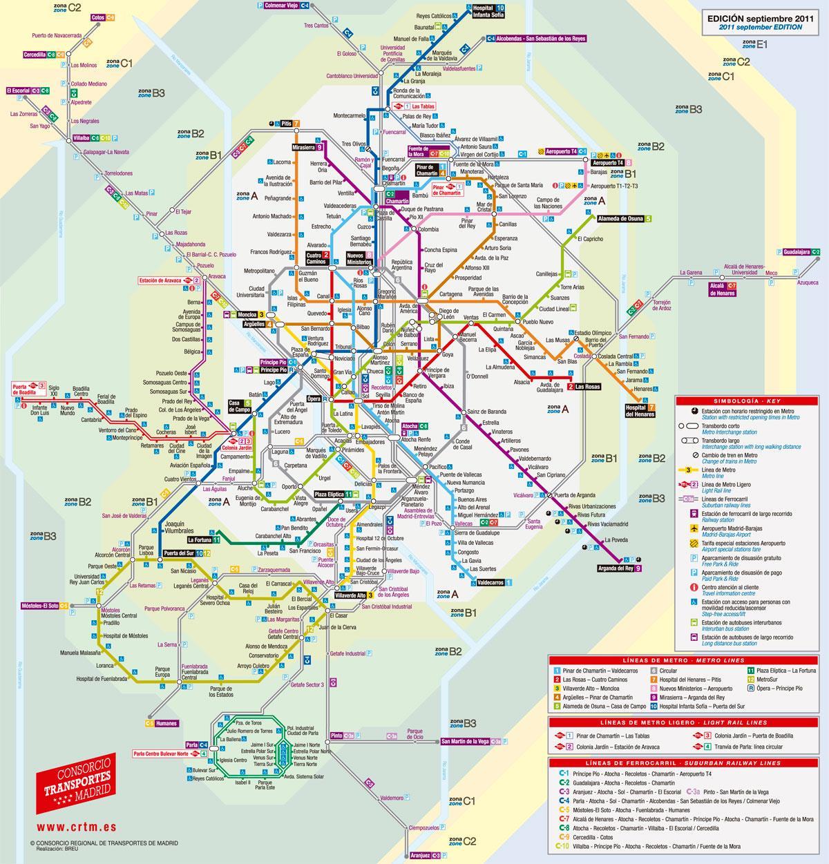 карта Мадрида на трамвае