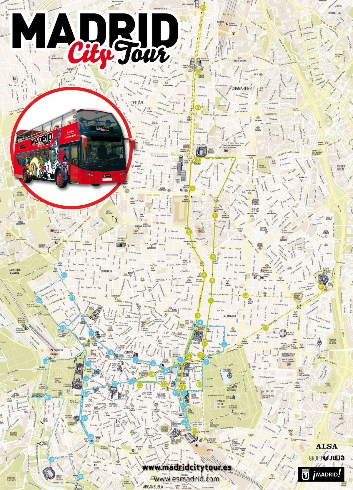 Мадрид обзорная автобусная карте