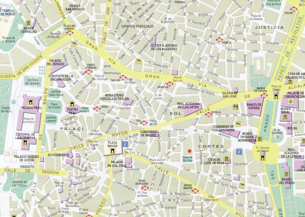 Мадрид карта в центре города