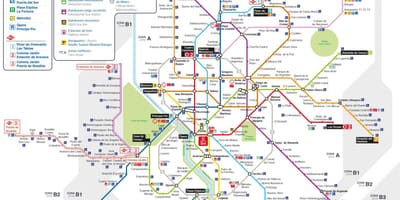 Карта Мадрида на общественном транспорте