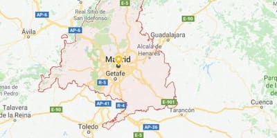 Карта Мадриде и близлежащих городах