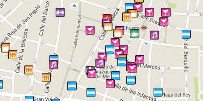 Гей-районе Мадрида карте