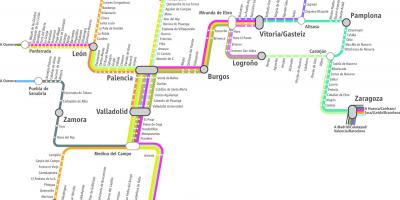 Карта Ренфе поезда карте Мадрида